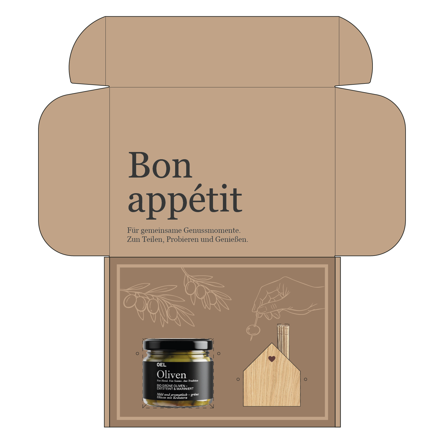 Set "bon appetit" mit Zahnstocherhalter